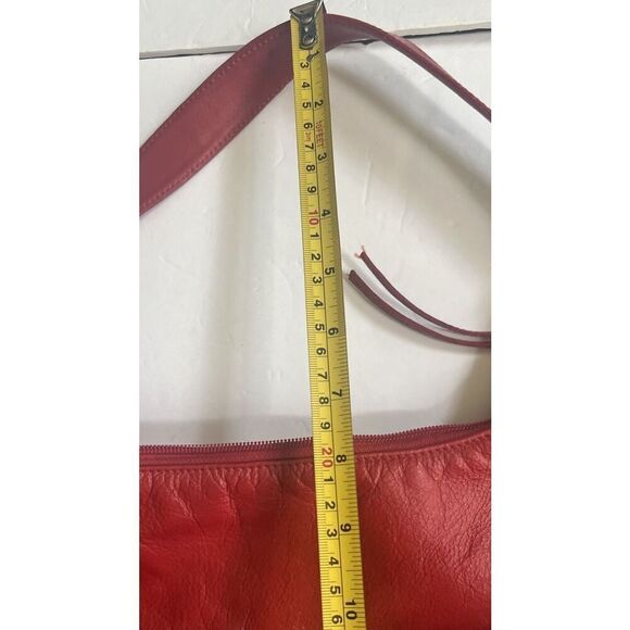 Vintage ILI New York Toronto Red Genuine Leather Tote Shoulder Bag Handbag - Picture 5 of 11